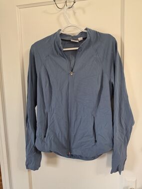 Athleta Slate Blue Full-Zip Bomber Jacket